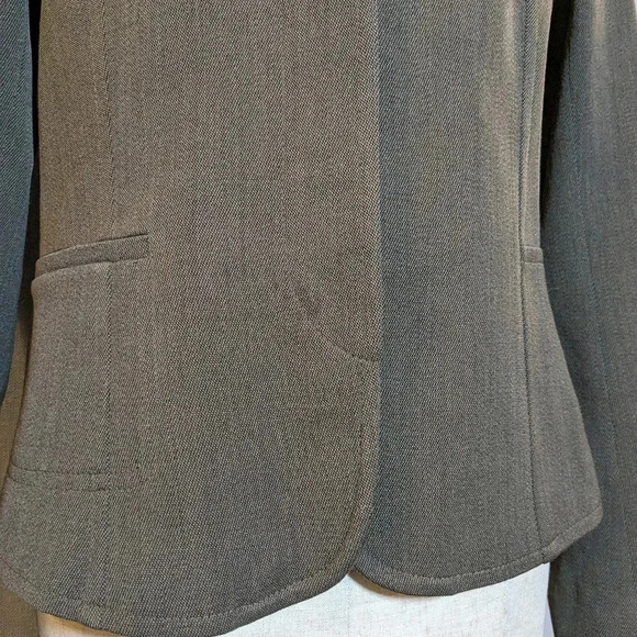 Theory Brown Wool Blazer Jacket Size 10 Hidden Buttons - Picture 9 of 9